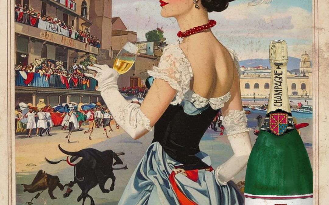 Cartel Marie Blanche Champagne San Fermín Pamplona 1937