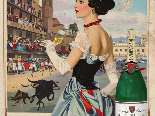 Cartel Marie Blanche Champagne San Fermín Pamplona 1937